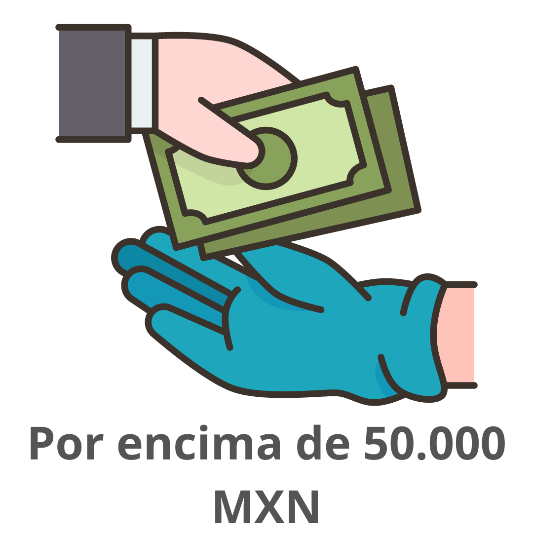 Por encima de 50000 MXN